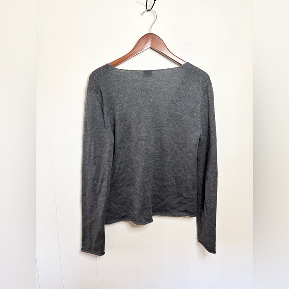 Krizia Maglia charcoal grey knit cardigan sweater pockets size IT 48/ US L - Picture 4 of 5